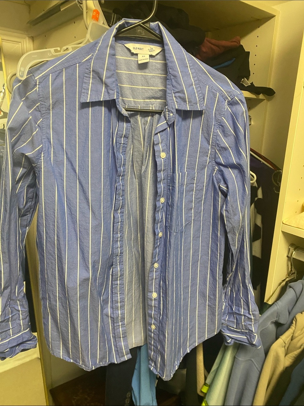 Old Navy Blue Striped Button-Down Shirt
